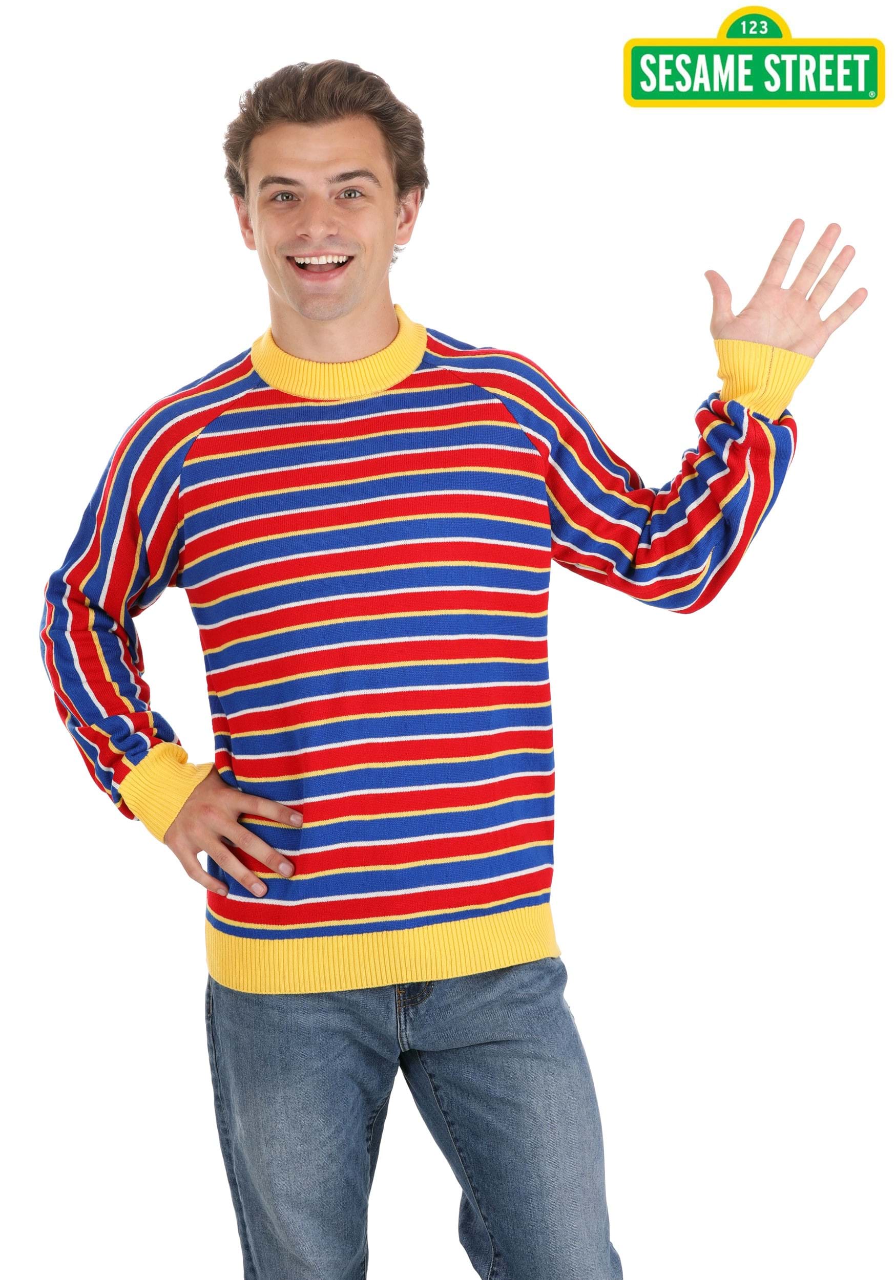 Sesame Street Ernie Cosplay Knit Sweater For Adults