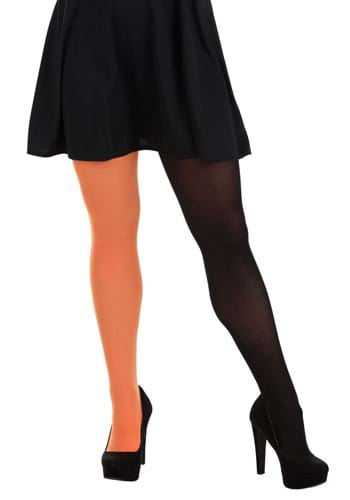 Women's Plus Size Orange Opaque Tights