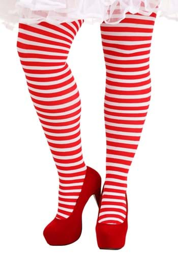 Red & Green Striped Women's Tights