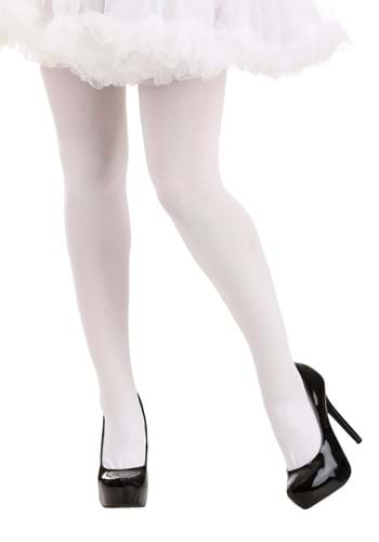 Women's White Cross Banded Gothic Tights