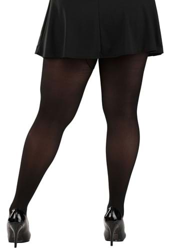 Women's Plus Opaque Black Tights | Costume Accessories