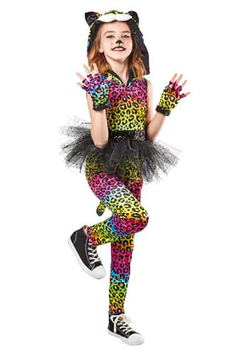 Girls Neon Leopard Costume