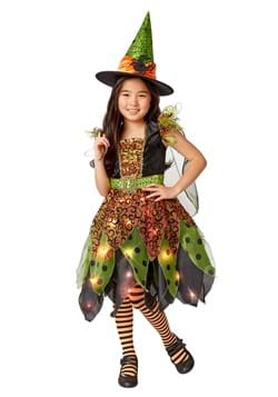 Girls Light Up Green Witch Costume
