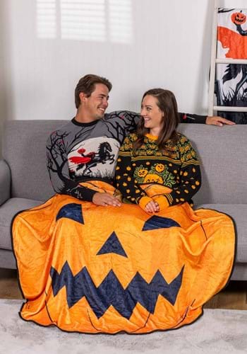 Pumpkin Shaped Halloween Throw Blanket | Halloween Blankets