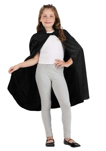 Kids Black Velveteen Cape Main