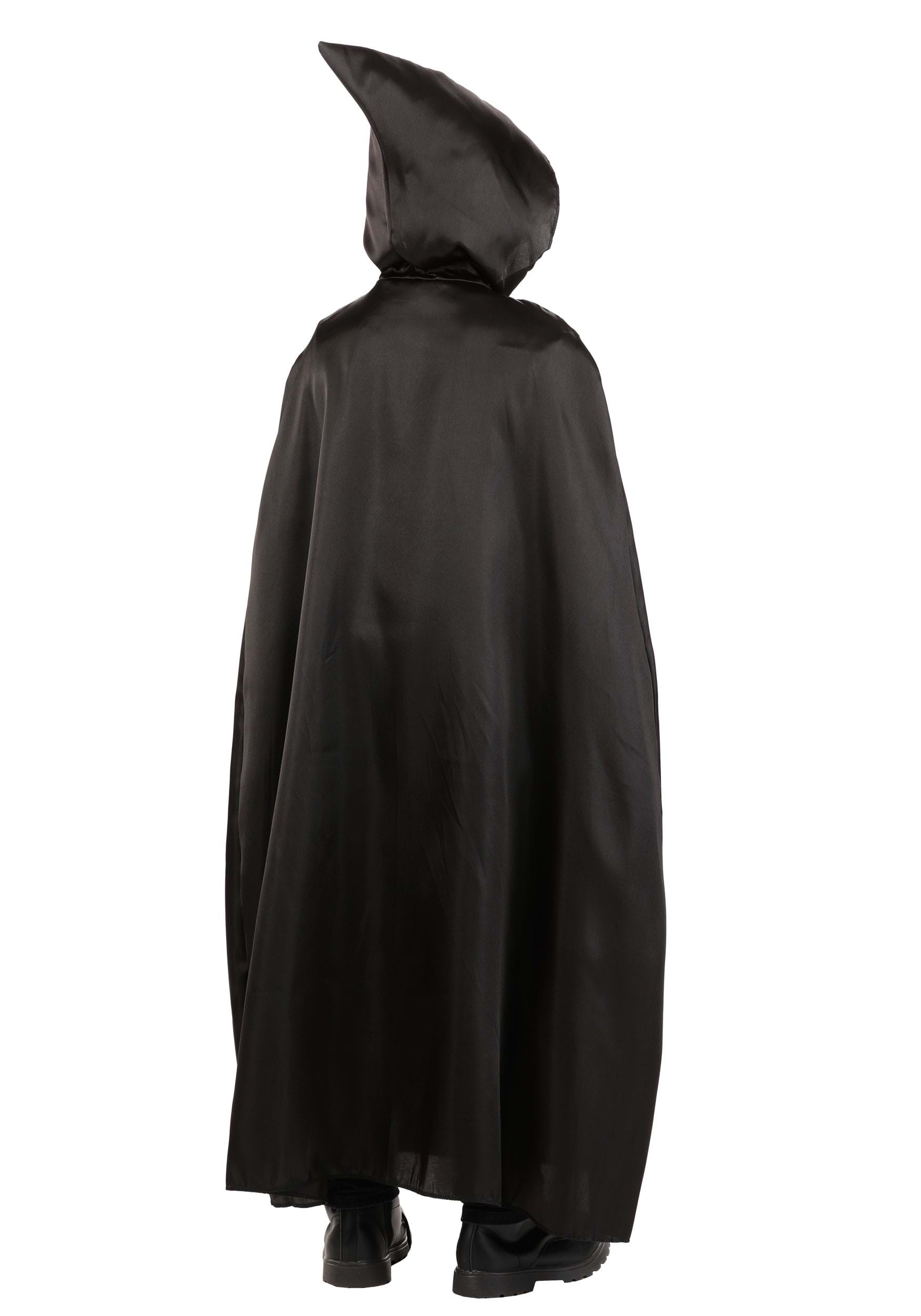 Children's Black Hooded Cloak , Costume Cloak