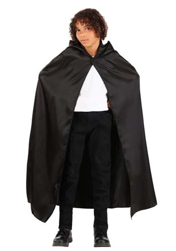 Children's Black Hooded Cloak | Costume Cloak