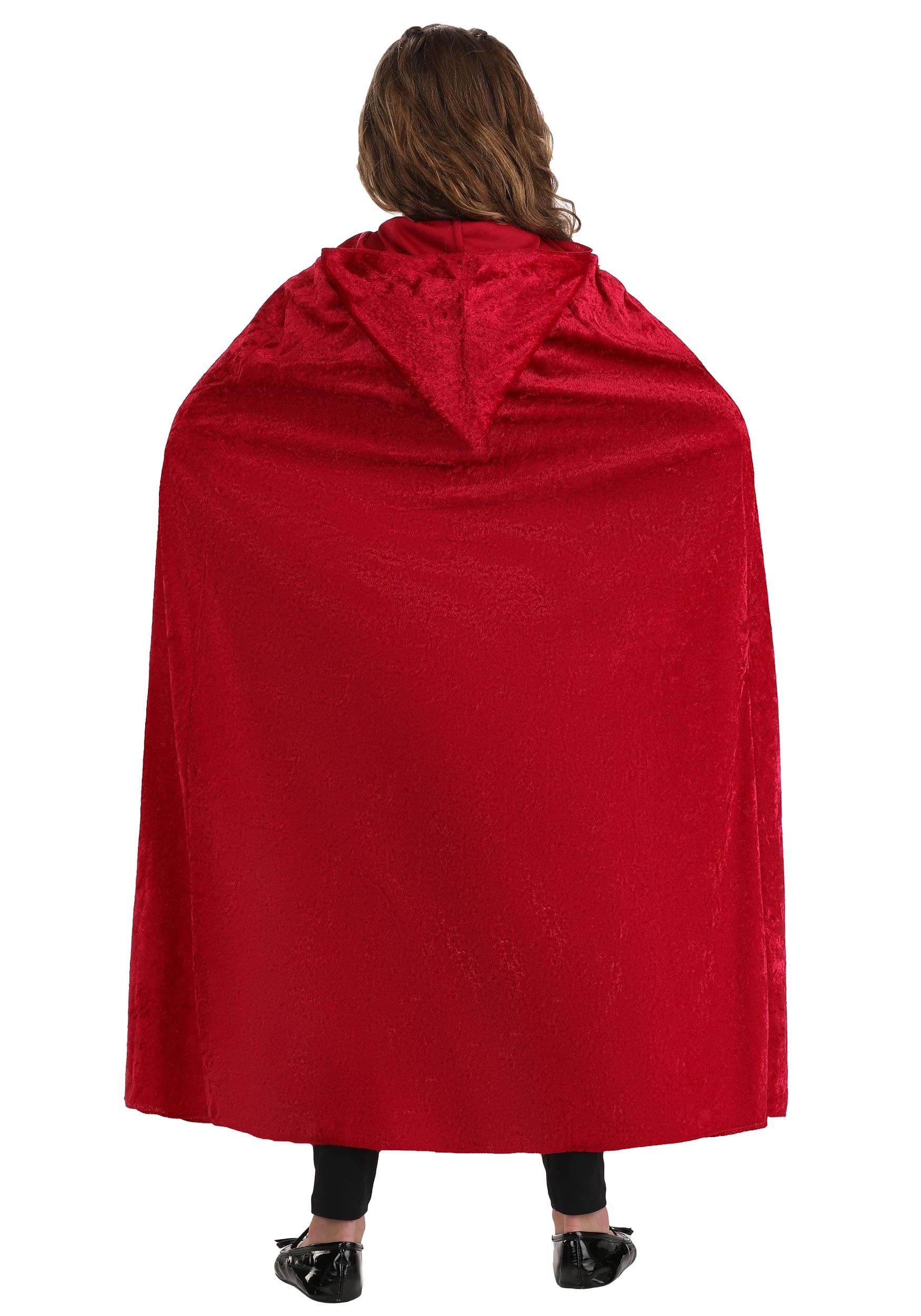 Red Velvet Hooded Kid's Cape , Costume Accessory Capes