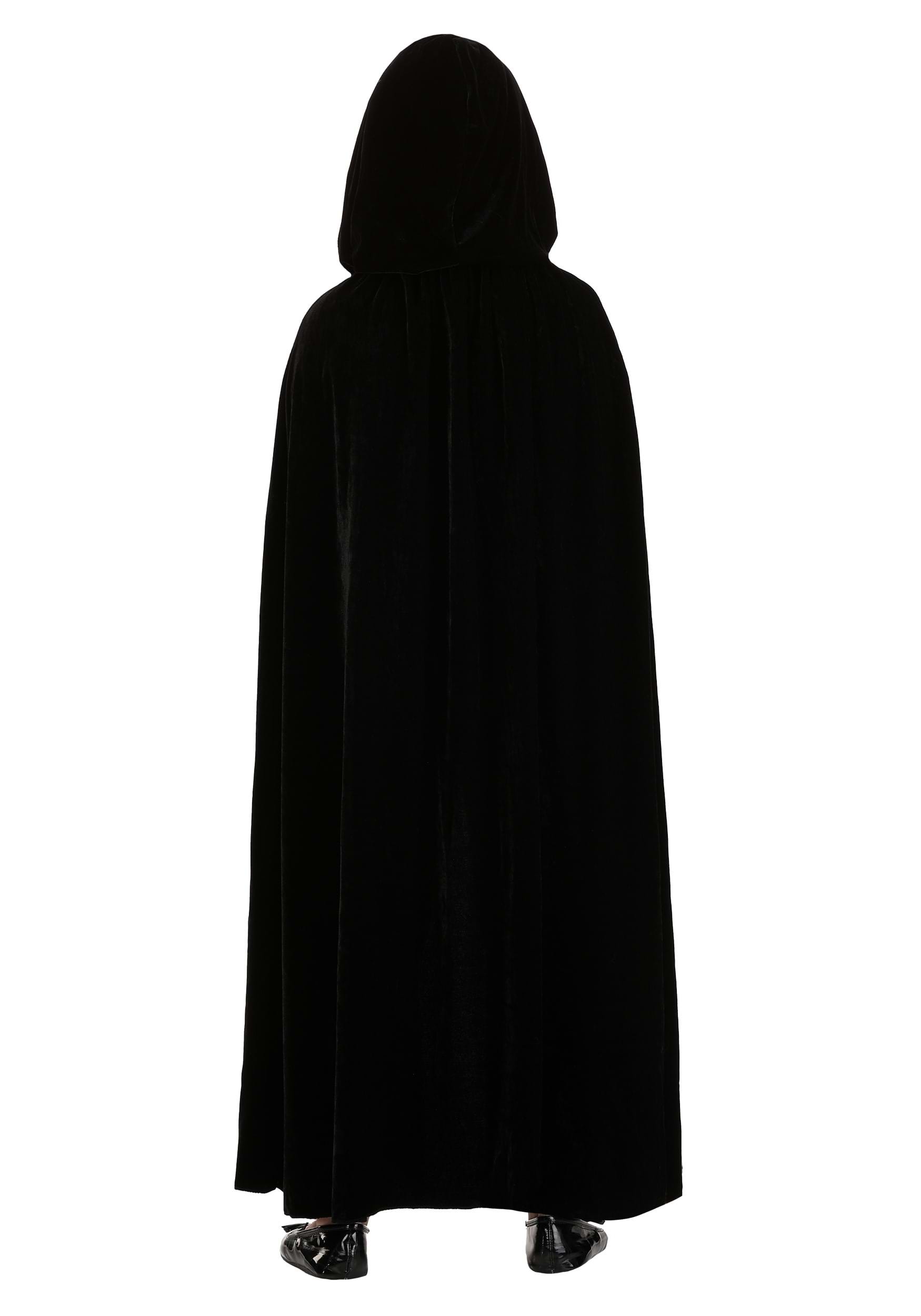 Black Velvet Hooded Kid's Cape | Costume Capes