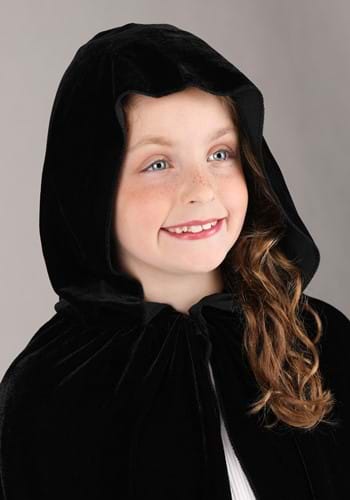 Black Velvet Hooded Cape for Kids | Costume Capes