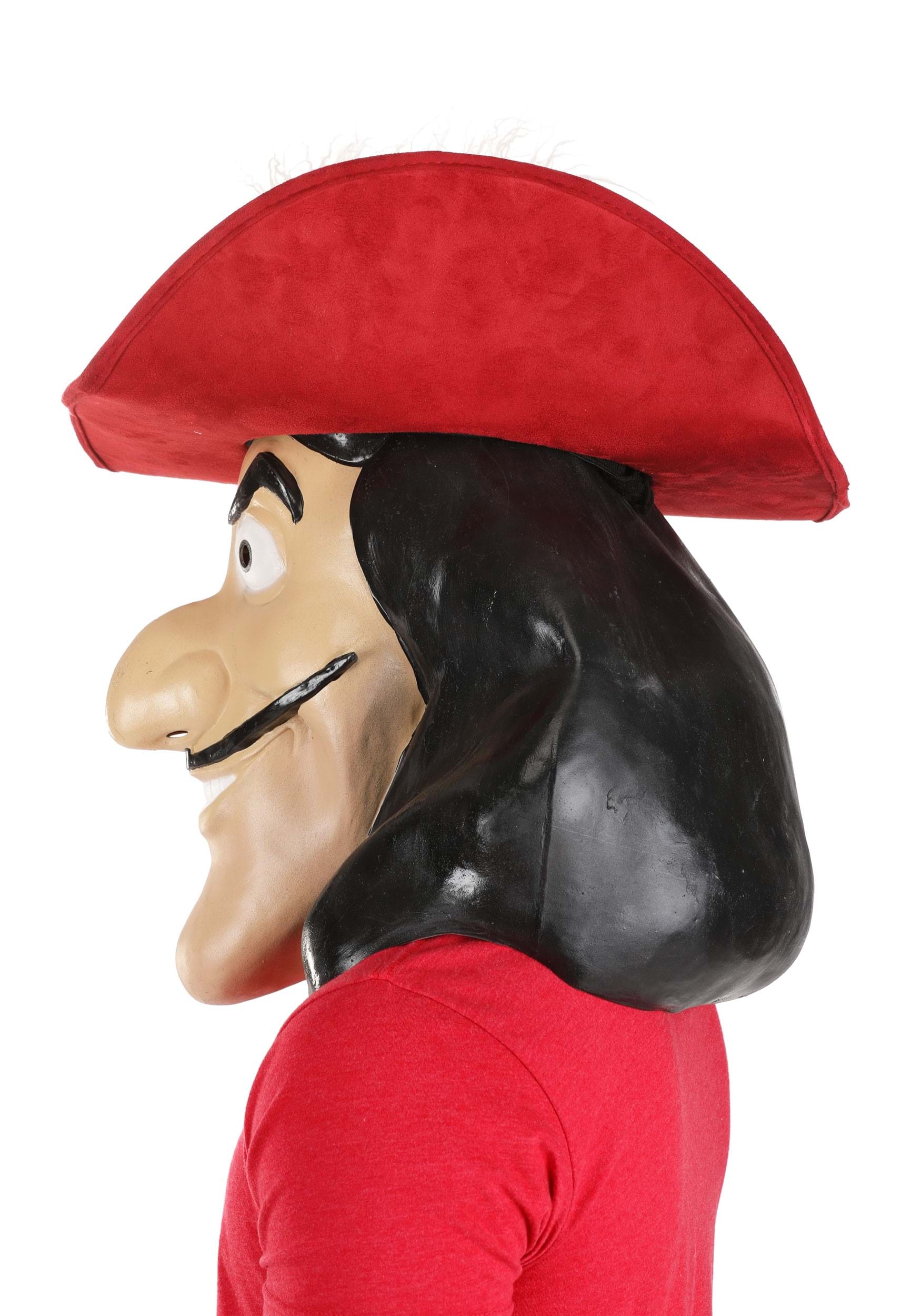 Captain Hook Latex adult Mask | adult | unisex | Pink/Black/Red | One-Size | Fun Costumes