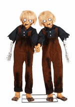 4FT Creepy Twin Boys Animatronic Decoration Alt 2