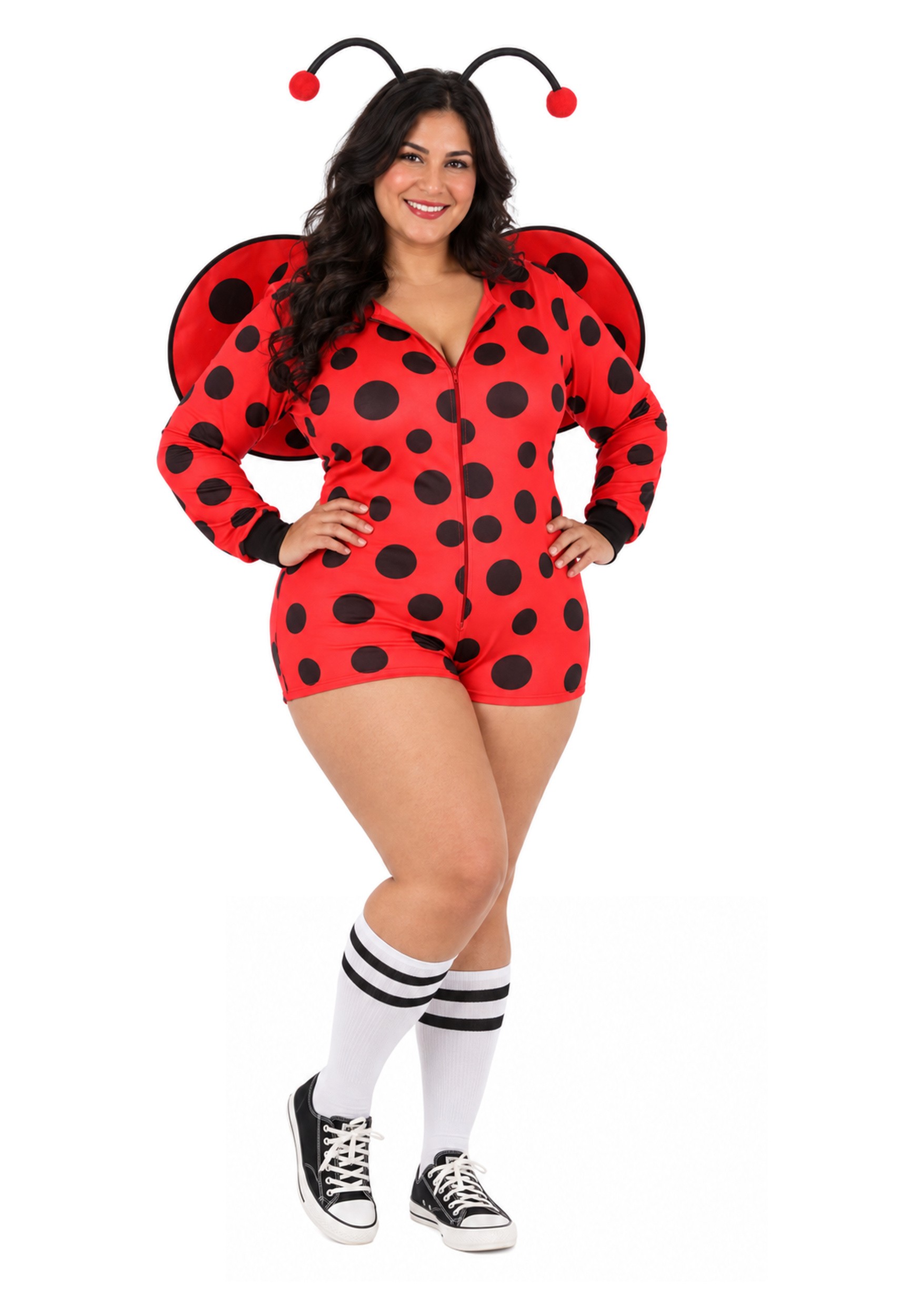 Plus Size Women's Ladybug Costume Romper | Adult Bug Costumes