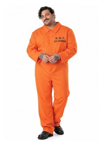 Adult Orange Prisoner Costume Jumpsuit New Main