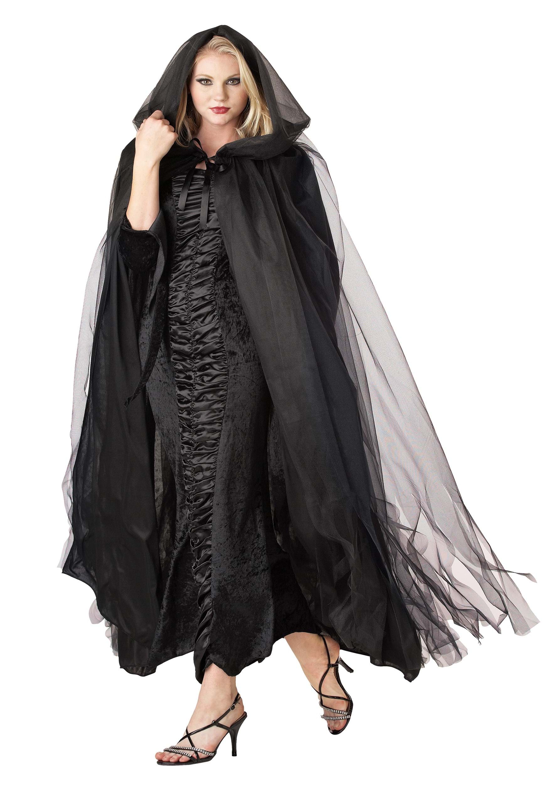 Midnight Black Cape For Adults , Costume Capes