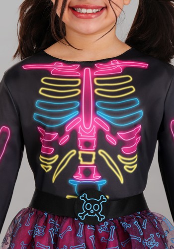 Kid's Neon Skeleton Costume Dress | Skeleton Costumes