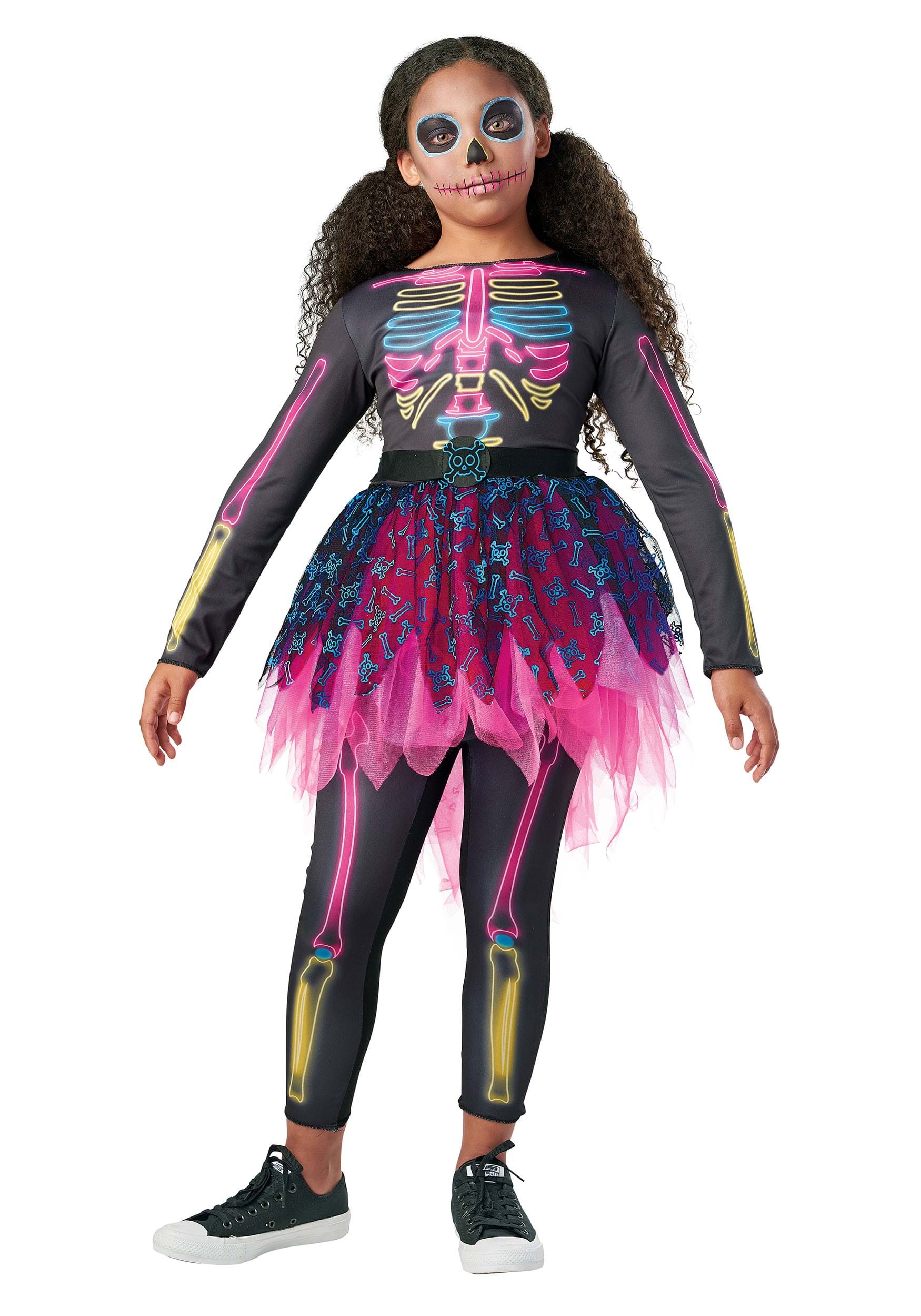 Kid's Neon Skeleton Costume Dress , Skeleton Costumes