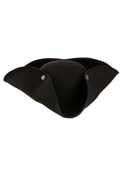Pirate Tricorn Hat Black With Studs Adult Costume Accessory