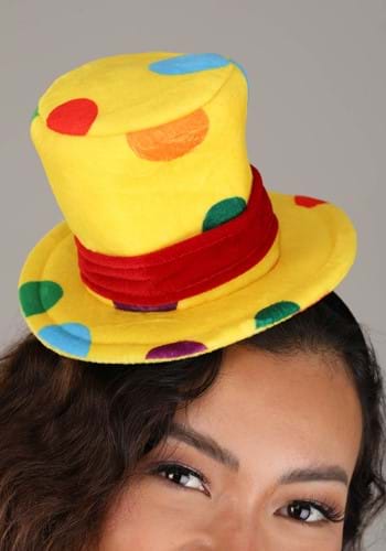 Mini Yellow Clown Adult Top Hat | Clown Accessories