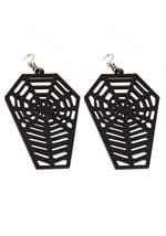 Spiderweb Coffin Earrings Alt 1