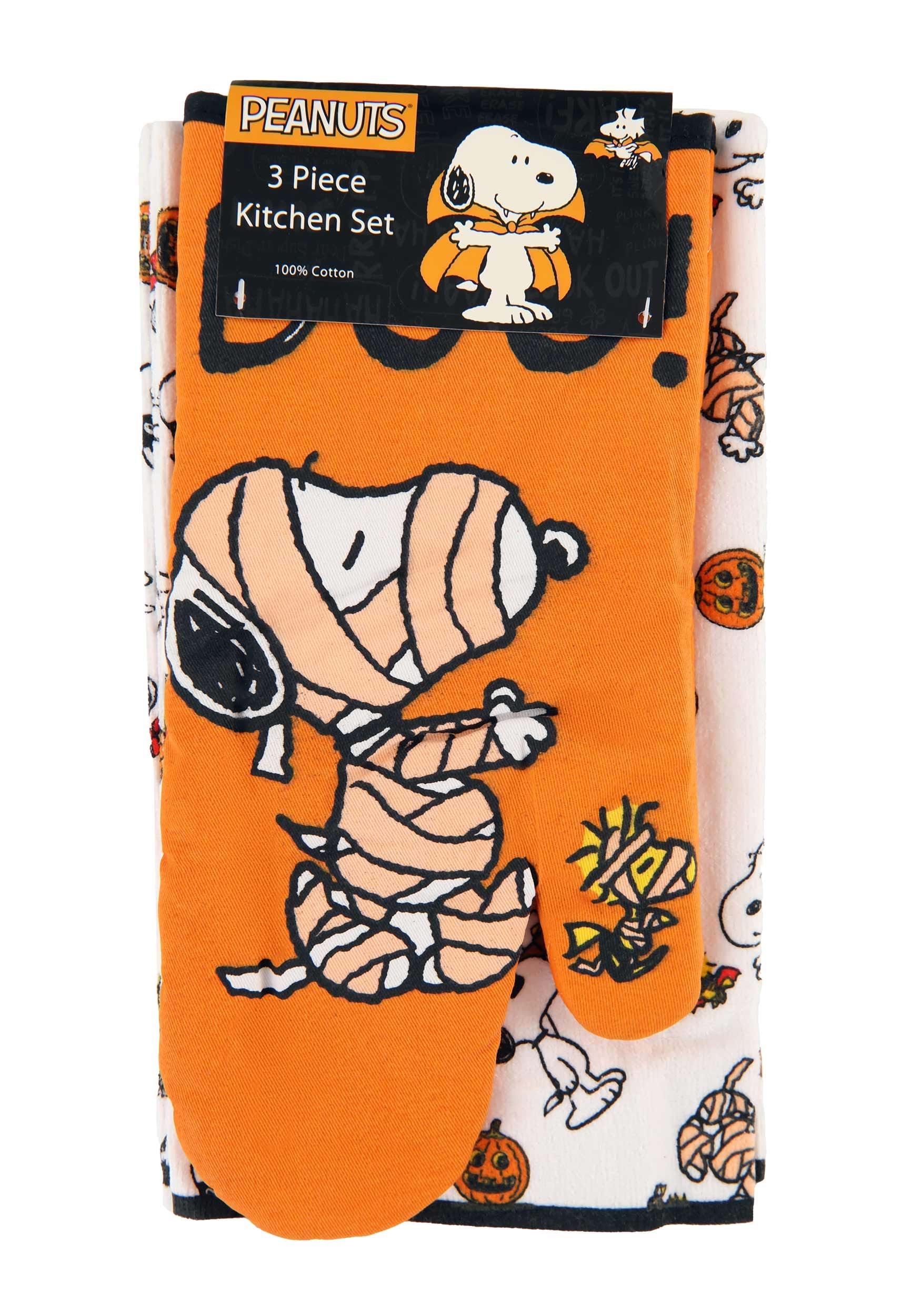 3 Piece Snoopy Halloween Mummy Kitchen Set | Kitchen Apparel