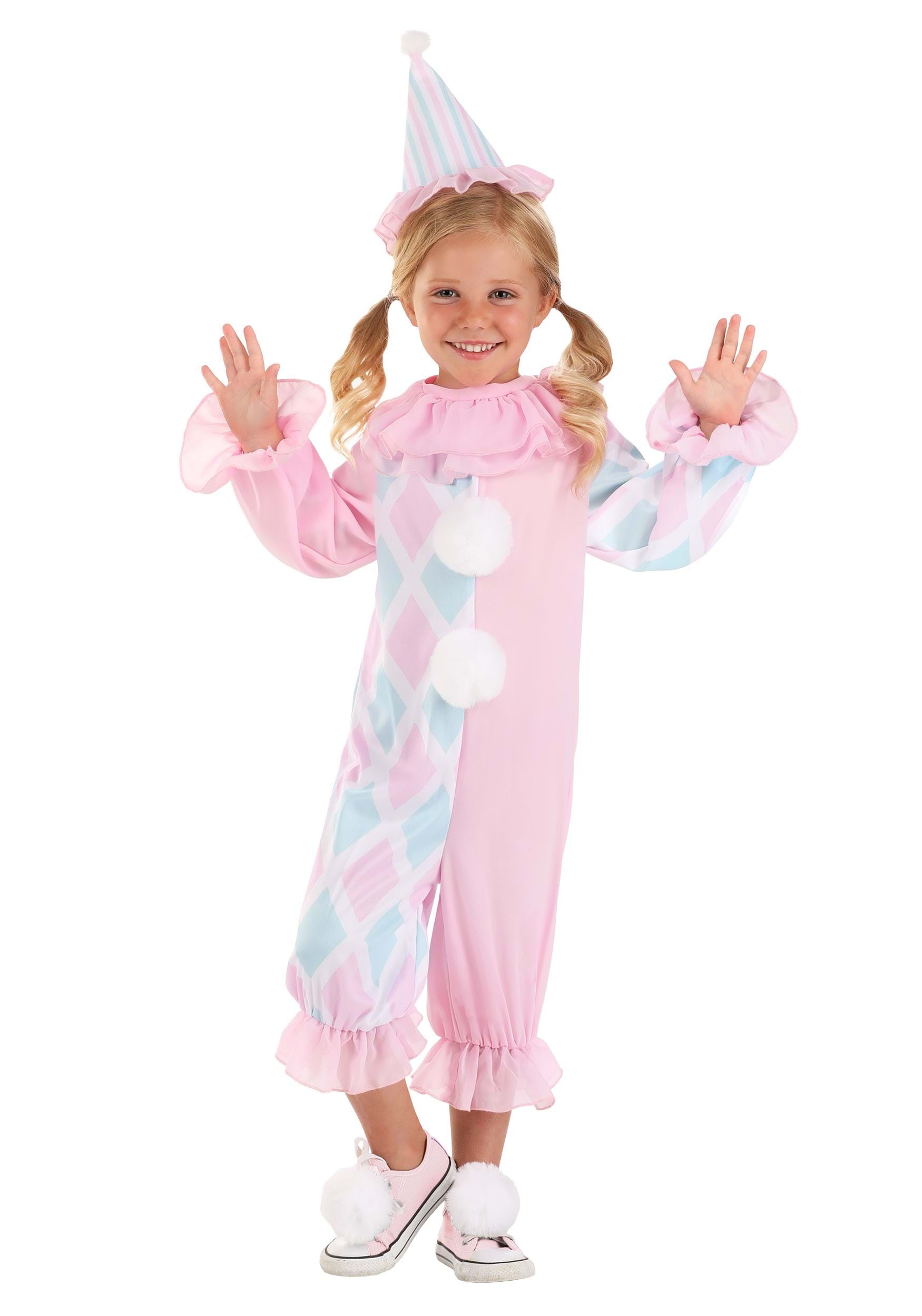 Girl's Pastel Pom Pom Clown Toddler Costume | Clown Costumes