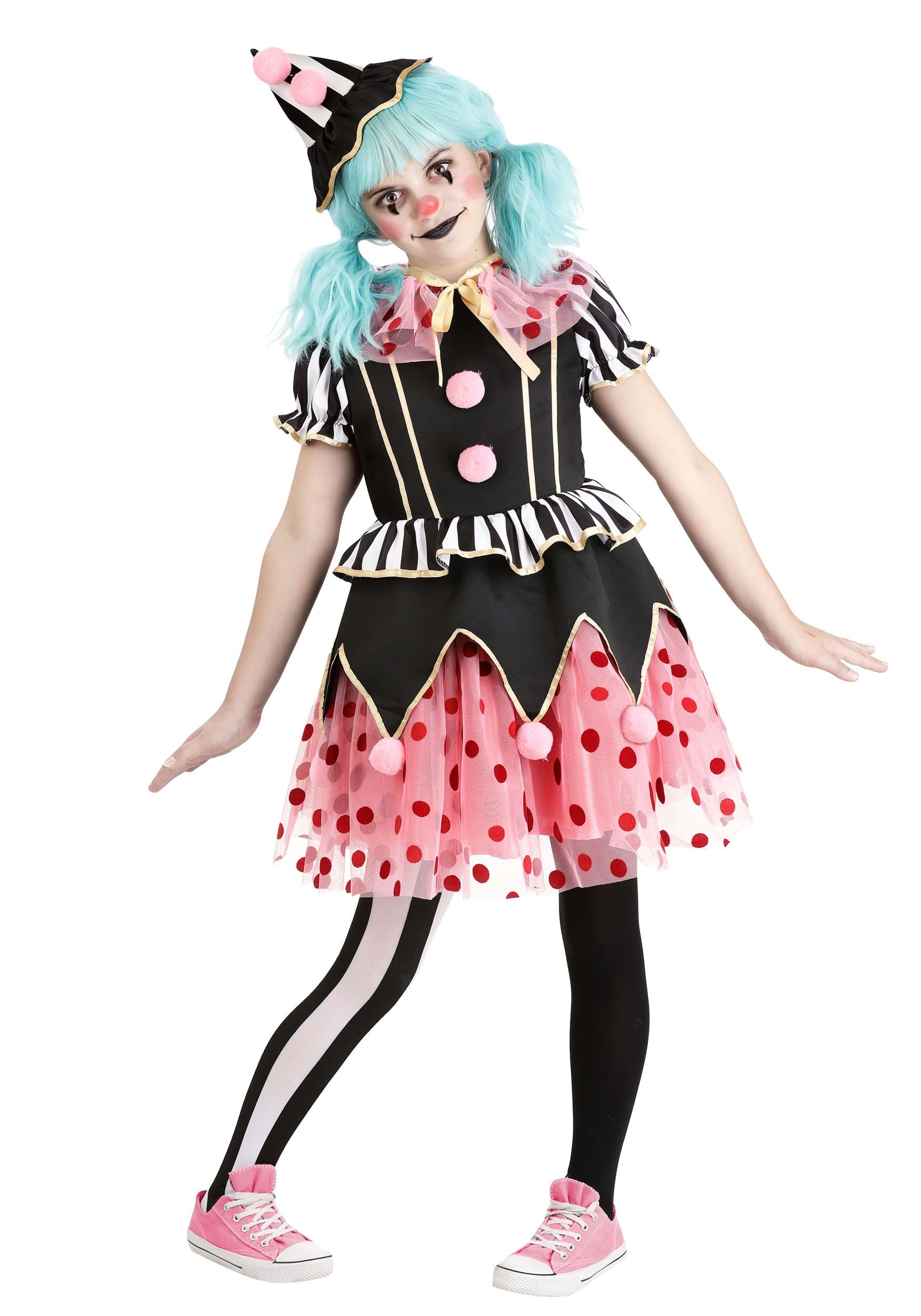 Perfectly Pink Clown Girl's Costume | Kid's Clown Costumes