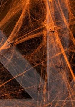 Orange Spider Web Decoration