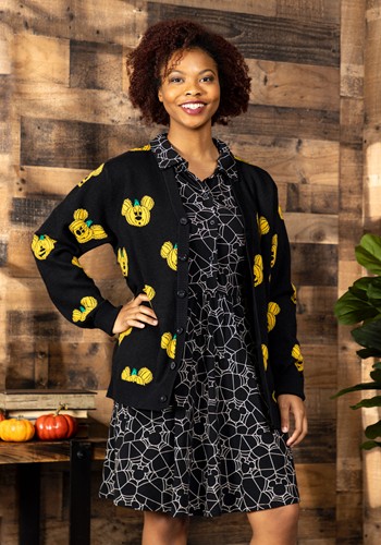 Adult Cakeworthy Mickey Pumpkin Cardigan