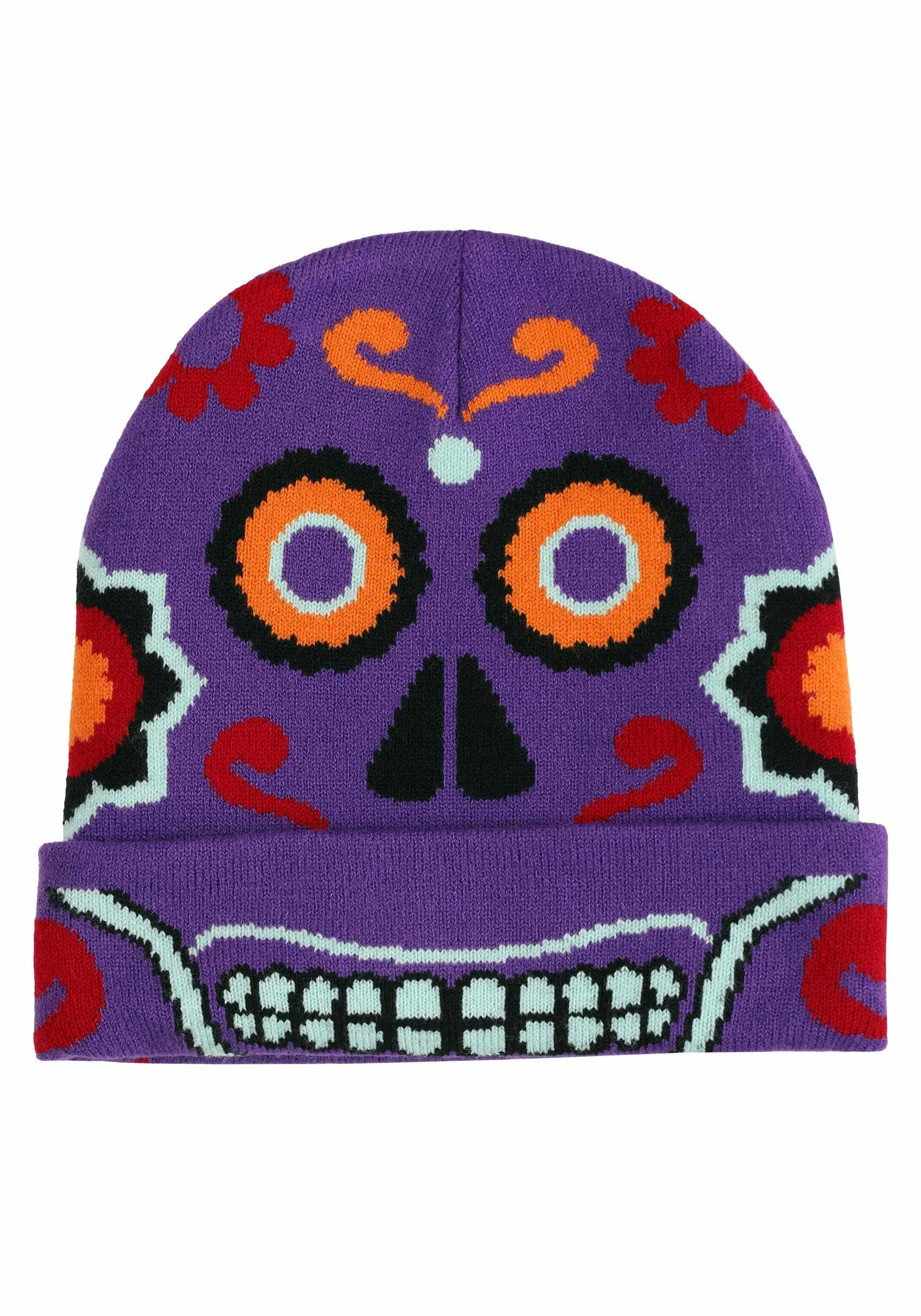 Day Of The Dead Knit Winter Hat , Holiday Hats