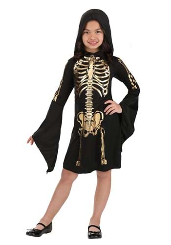 Girls Gilded Skeleton Dress Costume