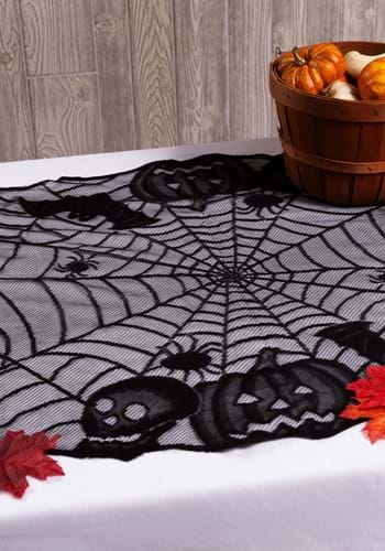 72"L x 27"W Black Halloween Pumpkins Table Runner Decoration | Table Decorations