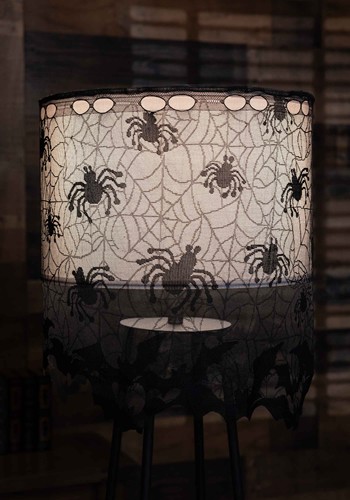 40"W x 20"H Sheer Lamp Shade Spider Web Cover Decoration | Indoor Decorations