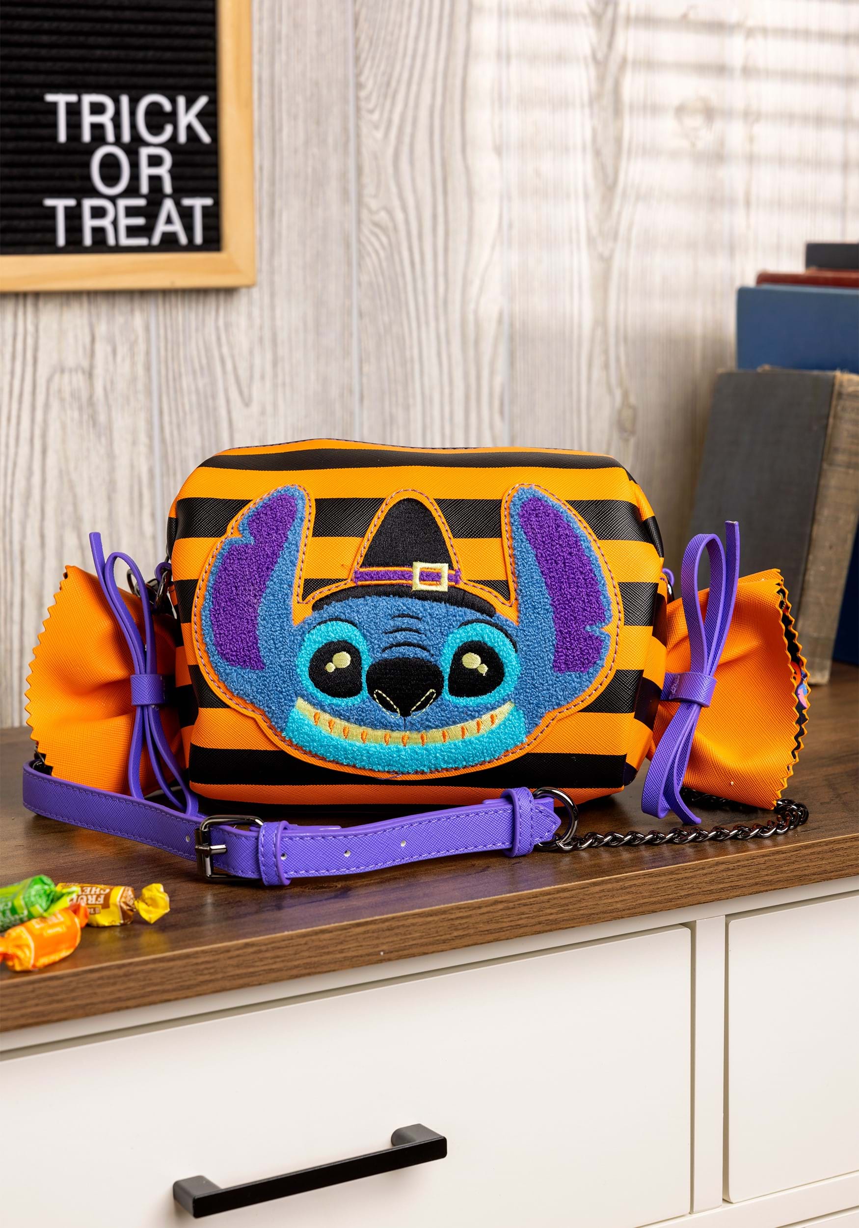 Loungefly Disney Lilo And Stitch Striped Halloween Bag