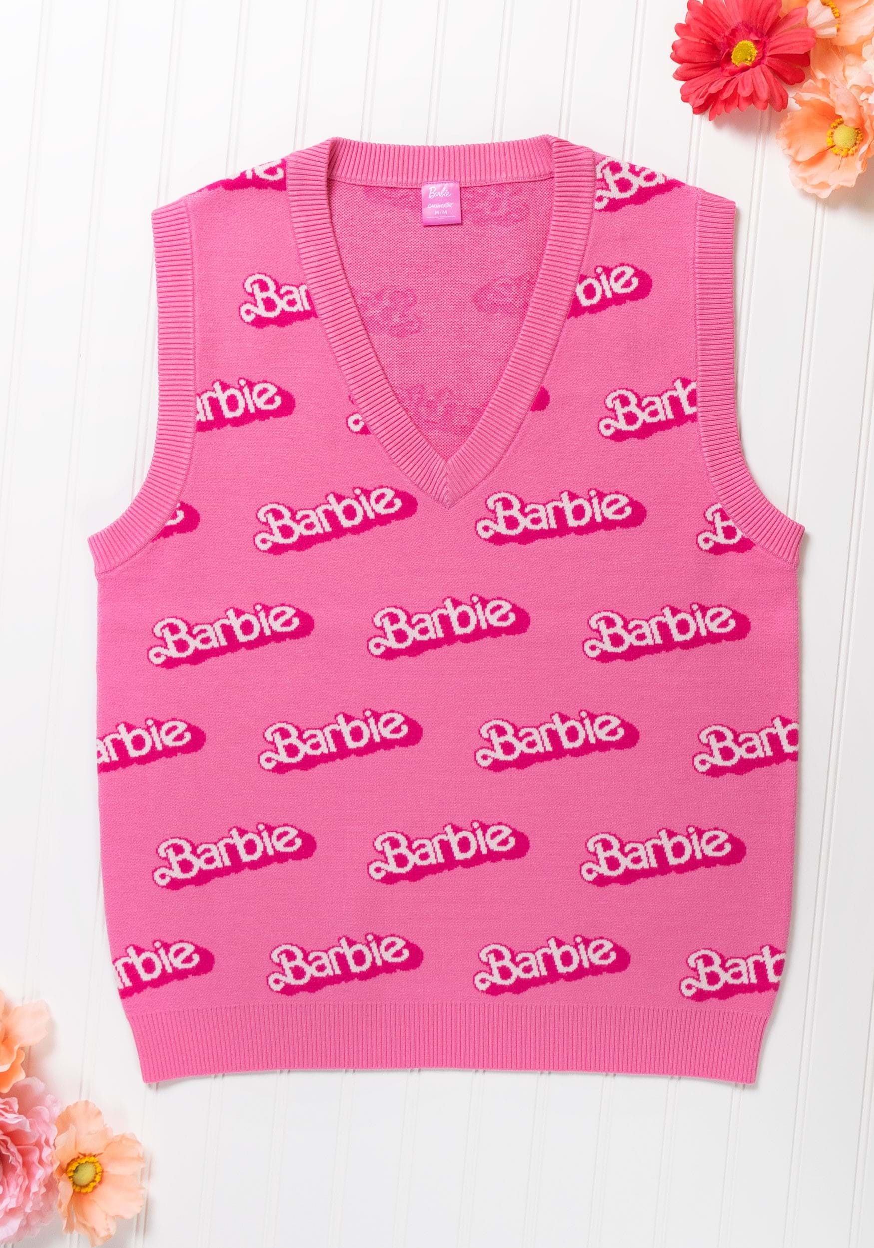 Cakeworthy Barbie Pink Knit Vest For Adults , Barbie Costumes