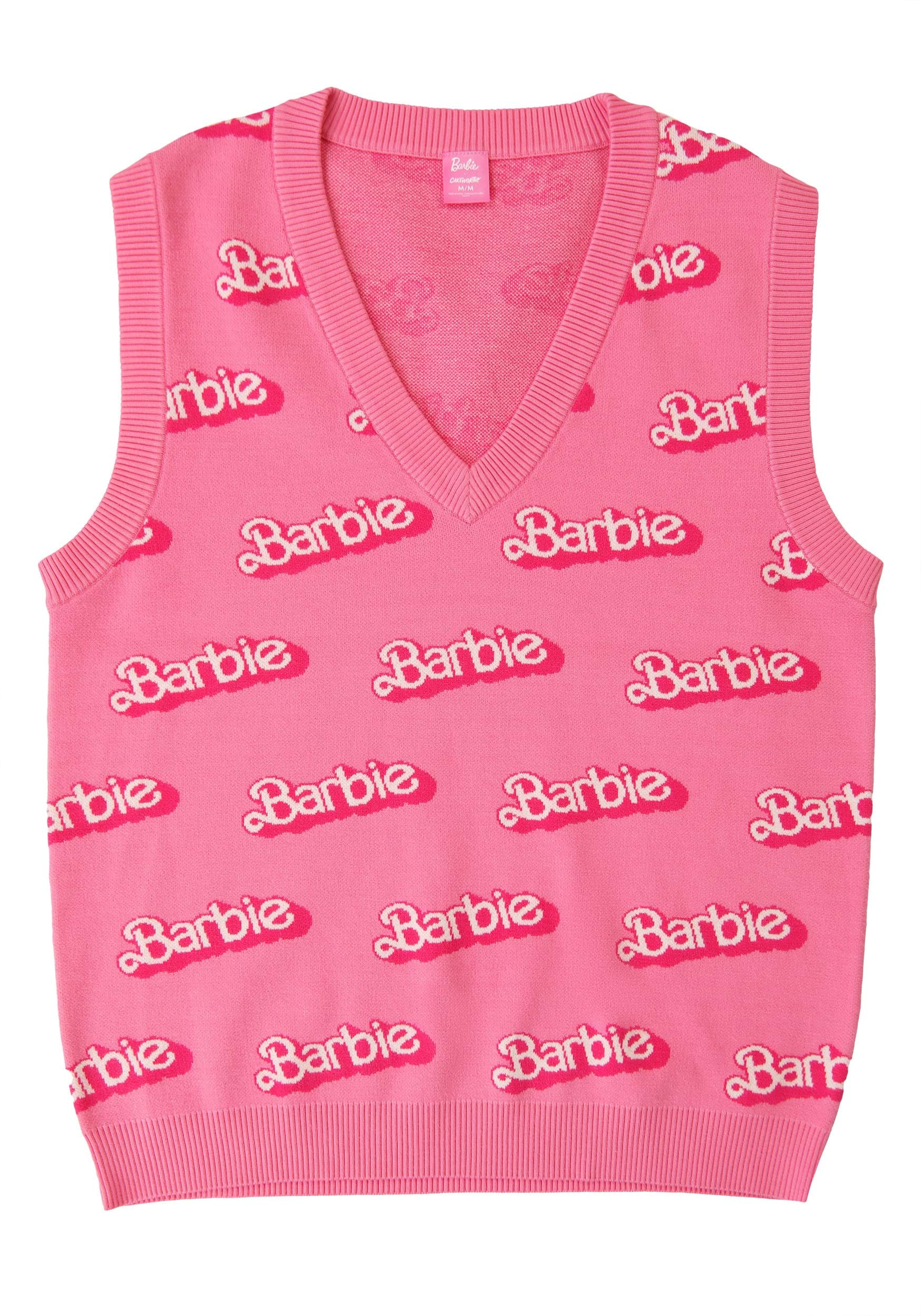 Cakeworthy Barbie Pink Knit Vest For Adults , Barbie Costumes