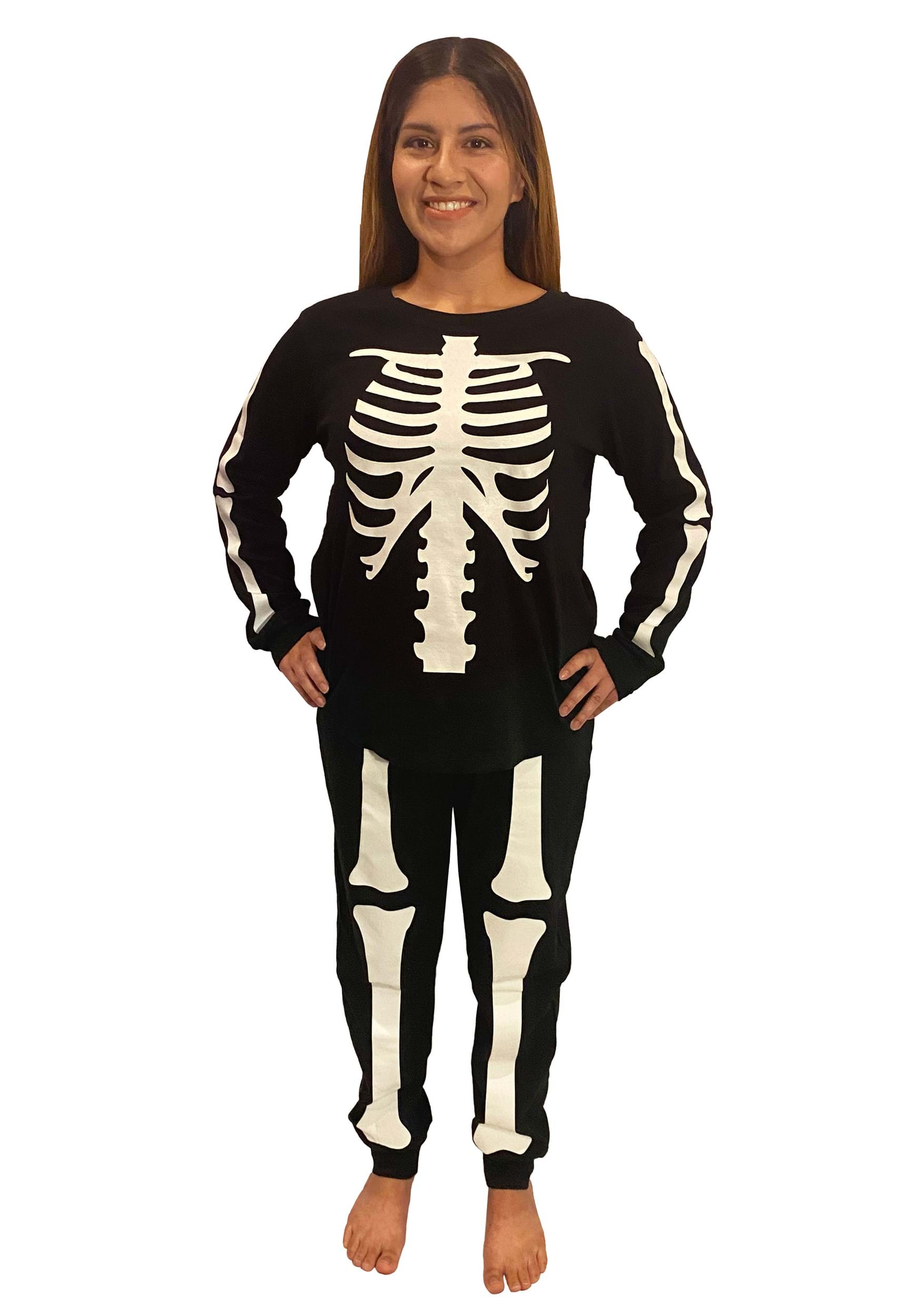 Skeleton 2 Piece Women's Jogger Sleep Set , Women's Skeleton Costumes