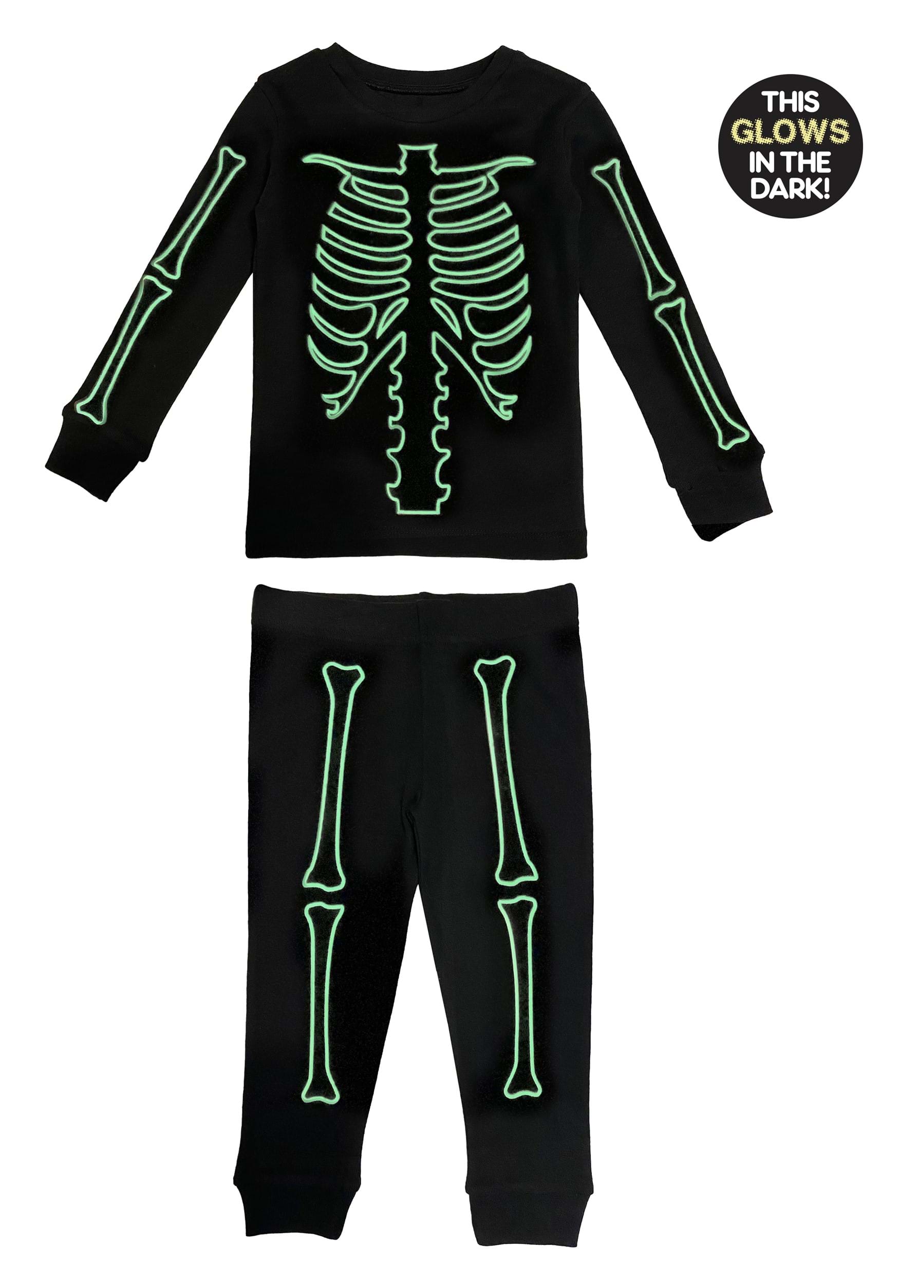 Skeleton 2 Piece Toddler Jogger Sleep Set , Skeleton Costumes For Kids
