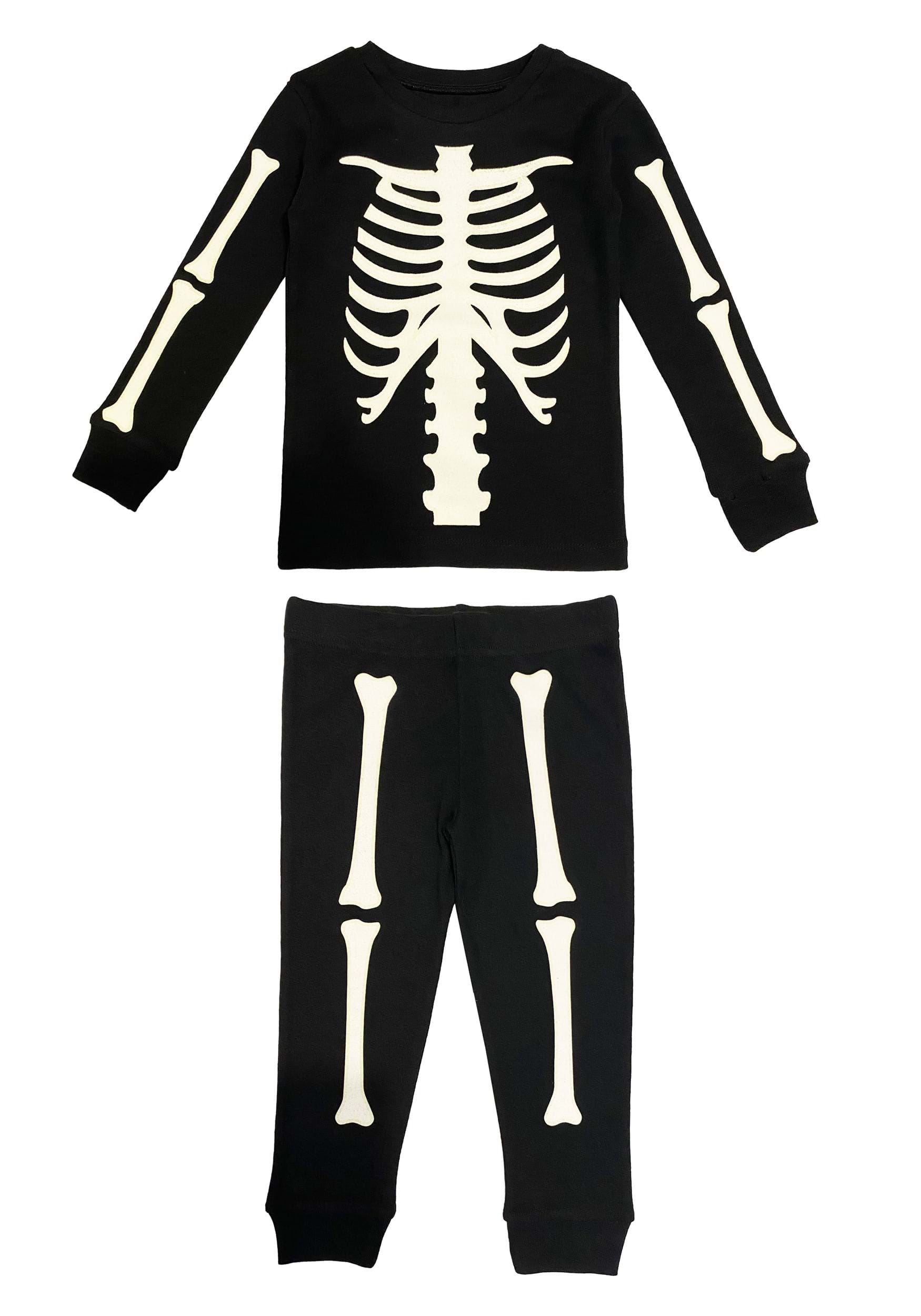 Skeleton 2 Piece Toddler Jogger Sleep Set , Skeleton Costumes For Kids