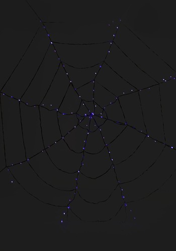 Purple Light-Up Spider Web Halloween Prop | Spider Decorations