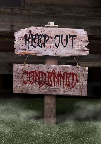 Wooden Keep Out Sign