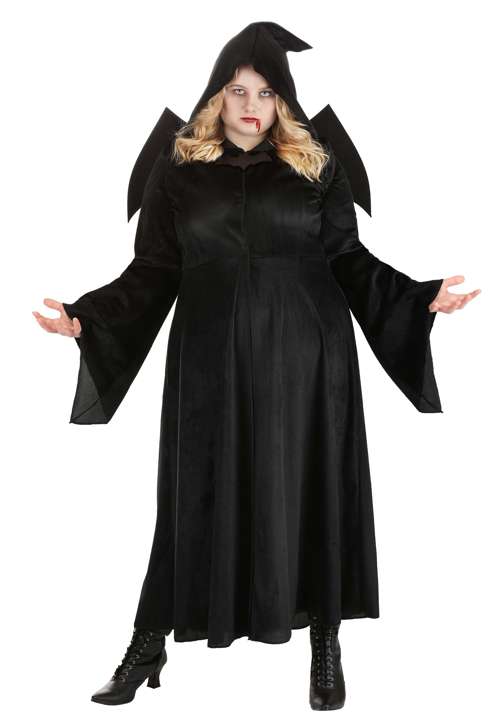 Gothic Girl Wednesday Addams Family Halloween Costume Womens Plus/Standard  Size