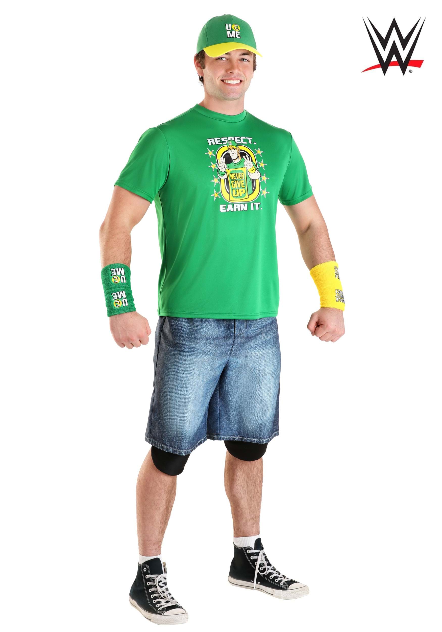 thumbnail image 2 of John Cena Kids Costume Set – Orange Hat, T-Shirt & Wristbands – Boys Outfit 2 of 5