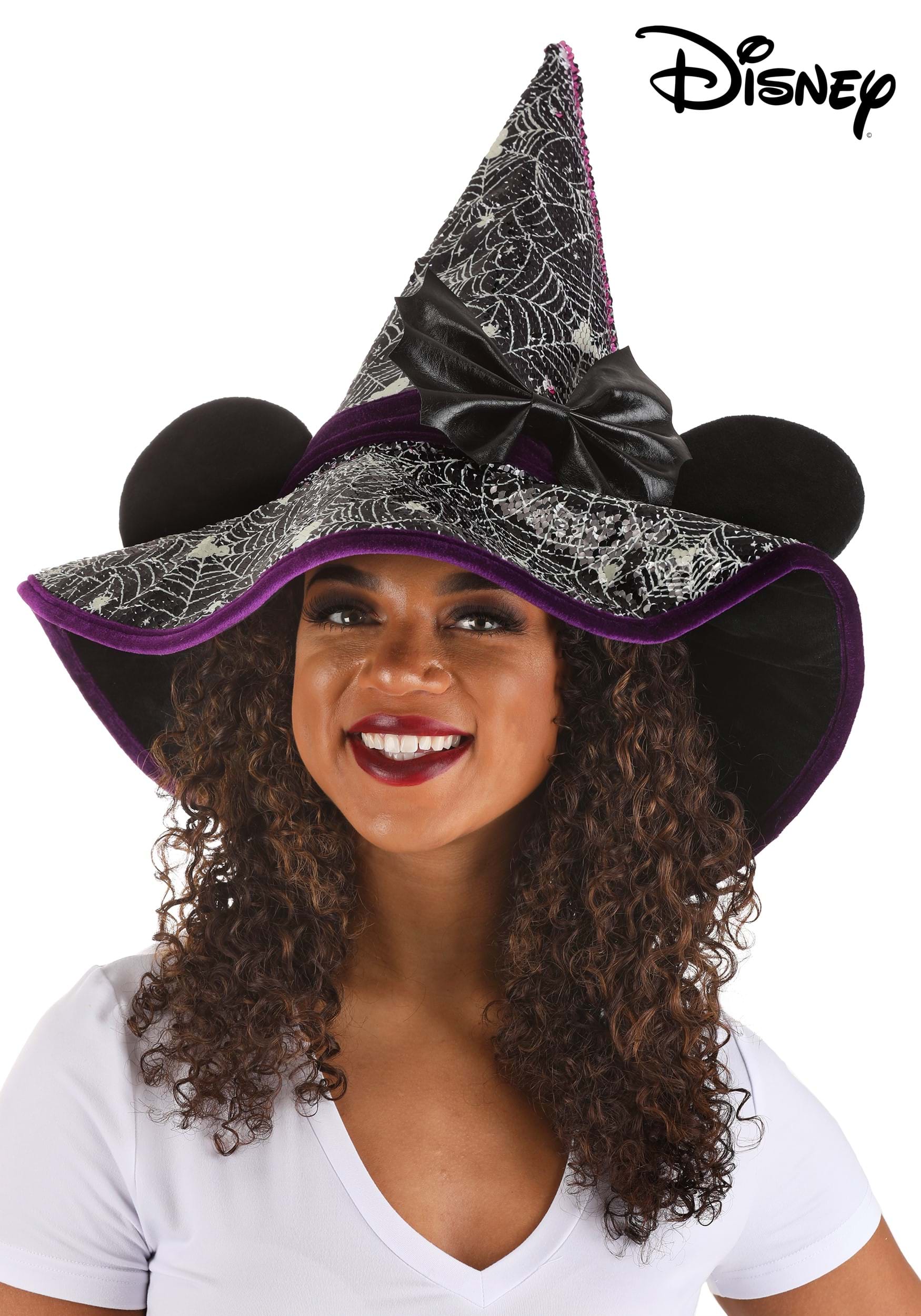 Disney Minnie Mouse Spider Webs Witch Hat for Adults