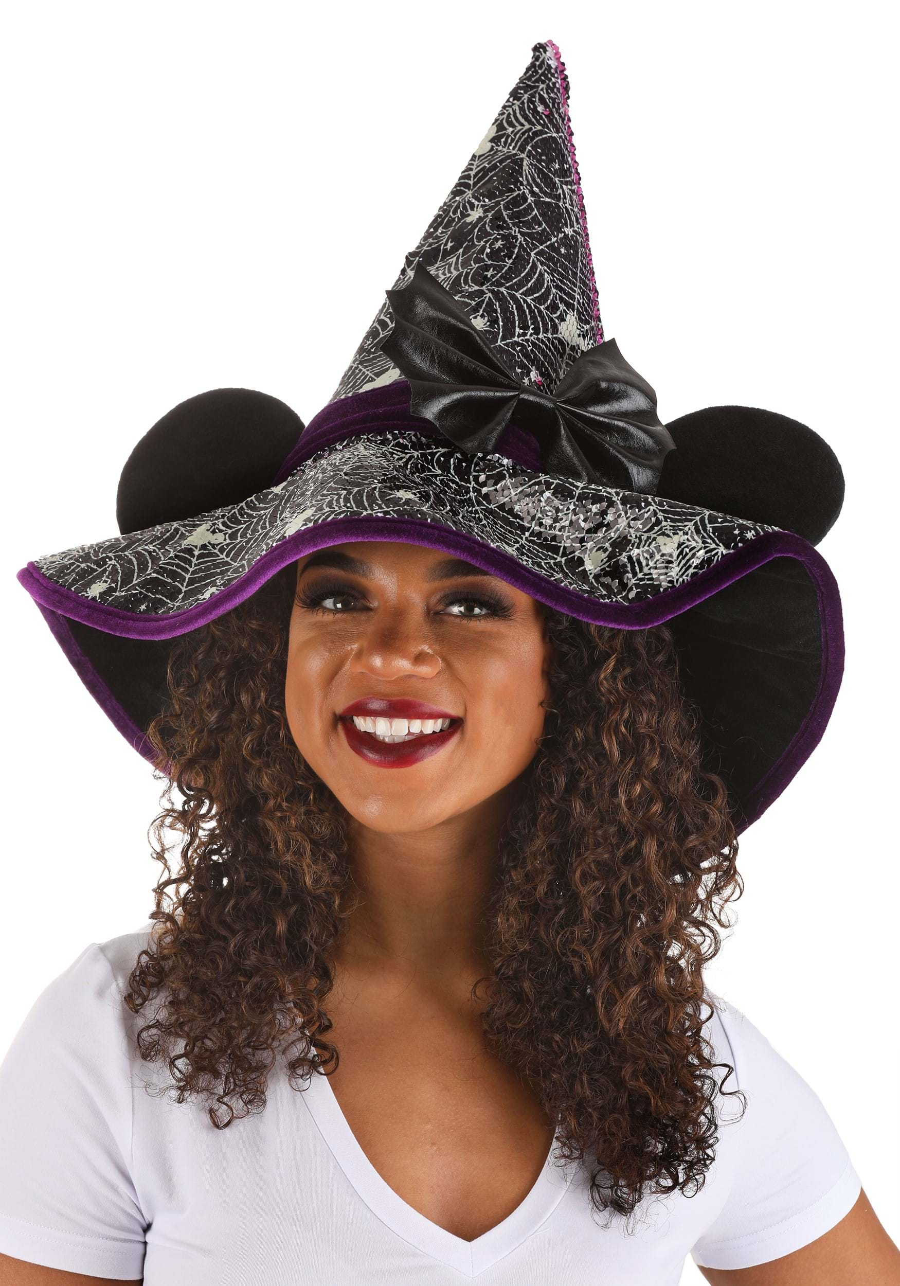 Disney Minnie Mouse Spider Webs Witch Hat For Adults