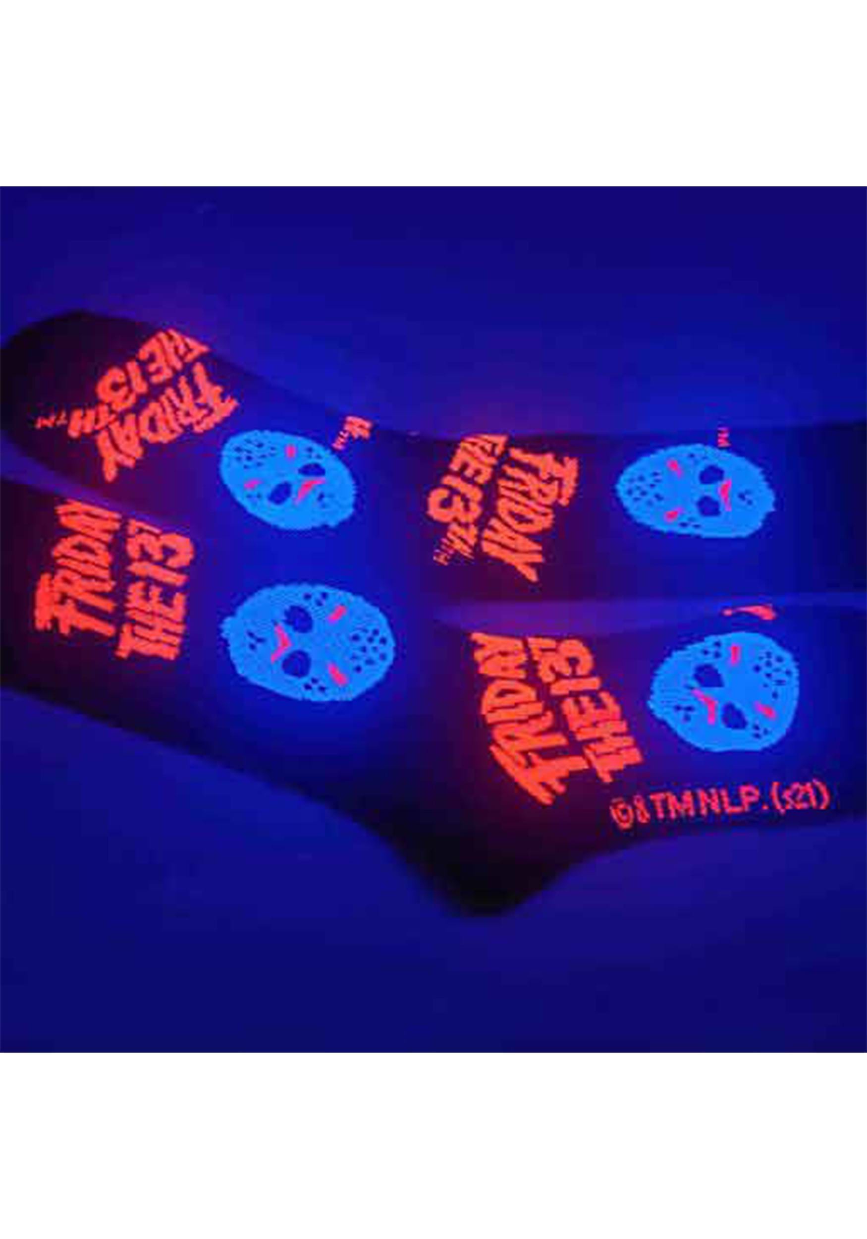 Friday The 13th Icons Black Light Crew Socks For Adults