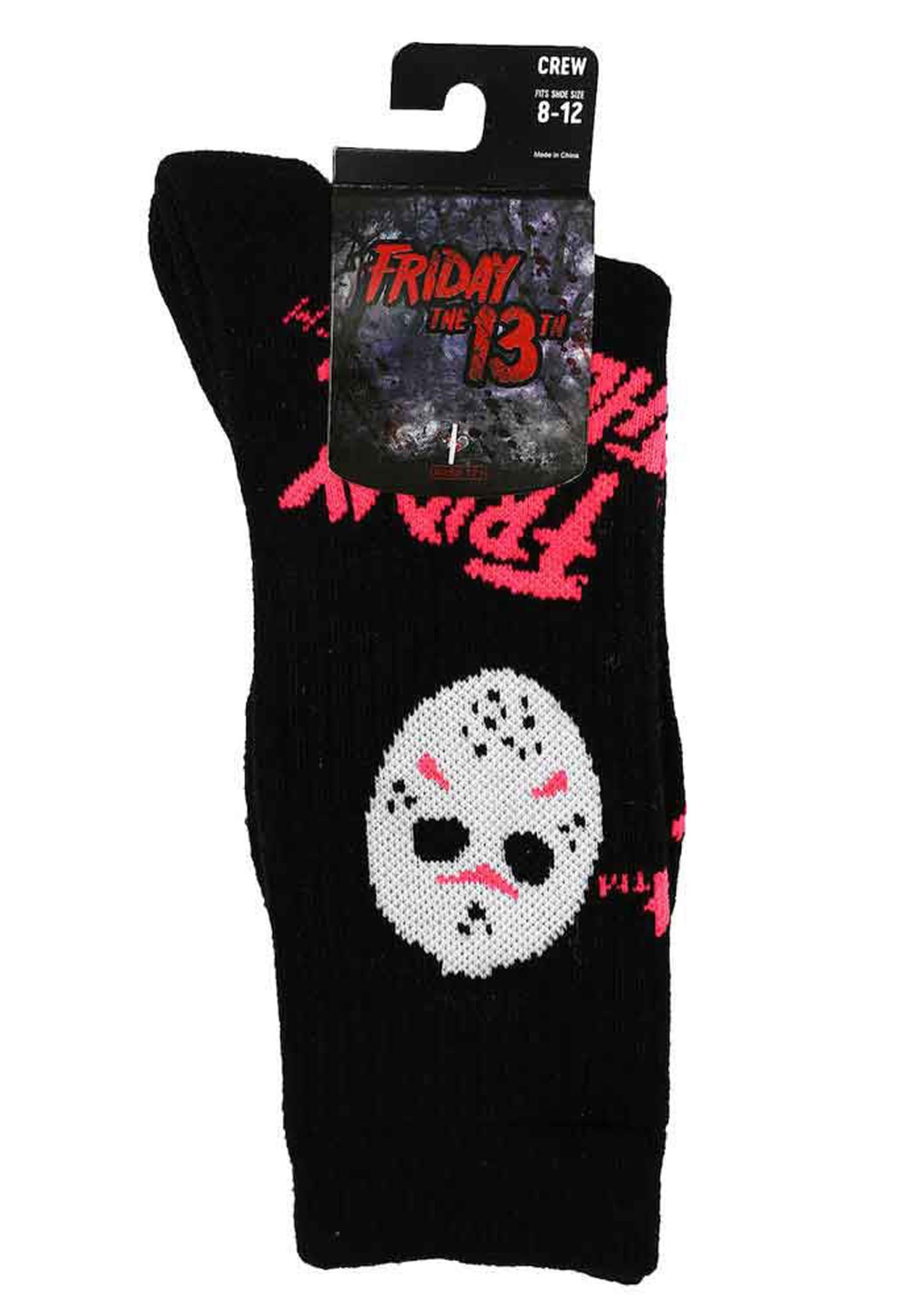 Friday The 13th Icons Black Light Crew Socks For Adults