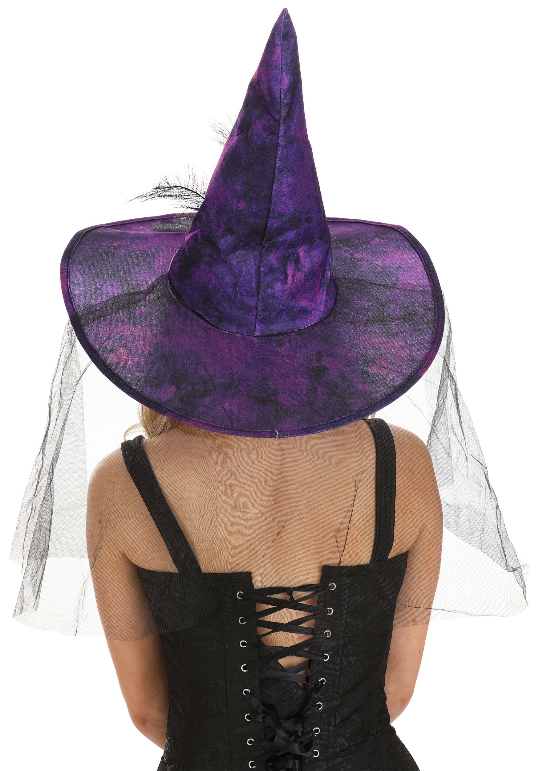 Women's Elegant Purple Costume Witch Hat