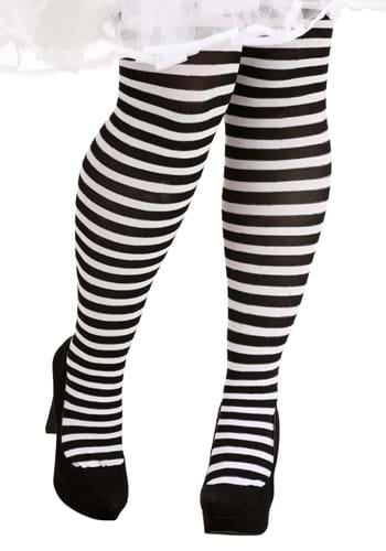 Vertical Black on White Stripes Leggings - Plus Size