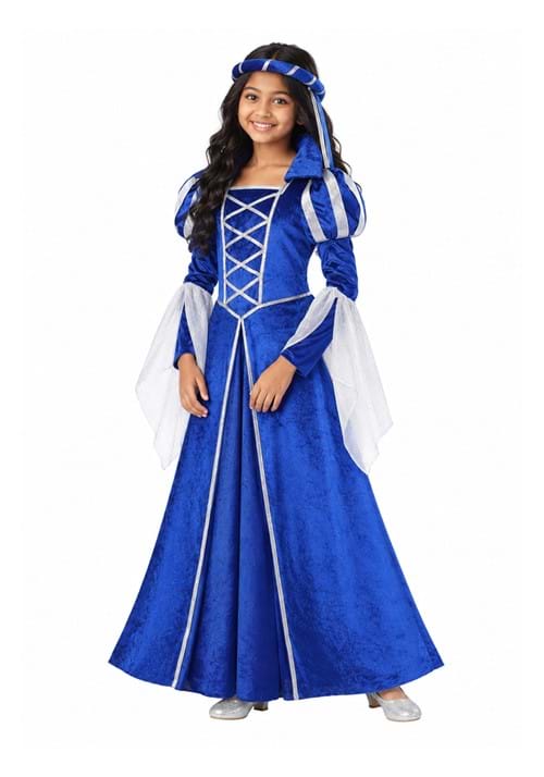 Girls Royal Blue Princess Costume New Main